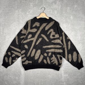 Vintage Point Zero Sweater Mens Size L  Abstract Long Sleeve Casual Y2K Acrylic